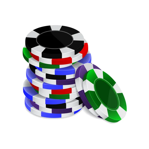 Pila de fichas de Casino — Vector de stock