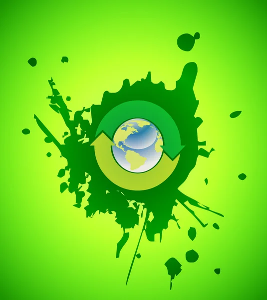 Vetor ícone de reciclagem ambiental grunge —  Vetores de Stock
