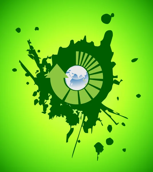 Vetor ícone de reciclagem ambiental grunge — Vetor de Stock