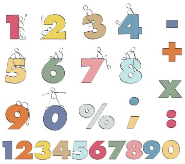 Funny numbers clipart