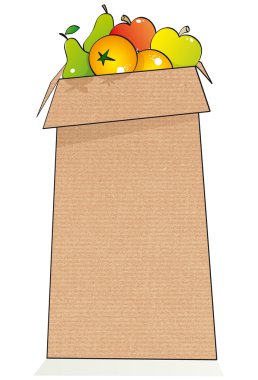 Cute fruit paper bag clipart