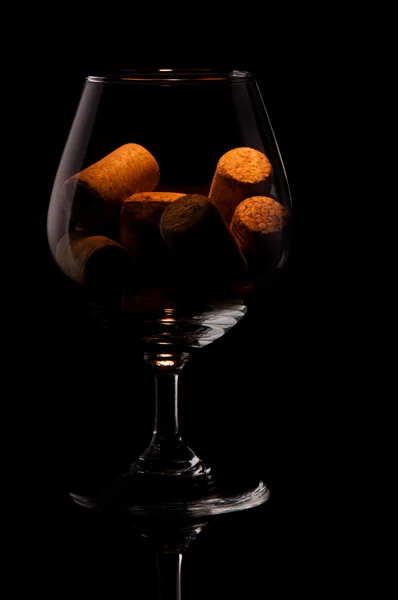 Cork in a glass — Stock Photo, Image