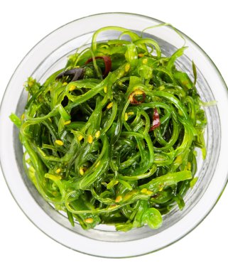 Seaweed Salad chuka top view clipart