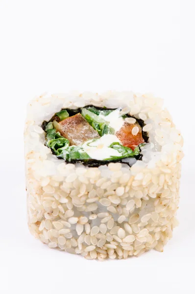Sushi dengan salad leawes dan paprika — Stok Foto