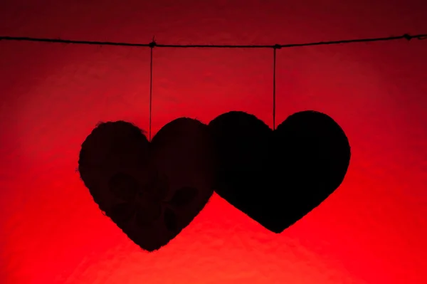 Bavlněné tkaniny srdce — Stock fotografie