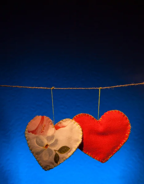 Bavlněné tkaniny srdce — Stock fotografie