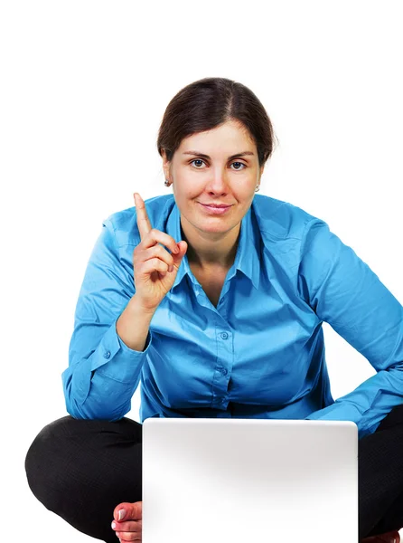 Adult woman with laptop computer — Stock Photo, Image