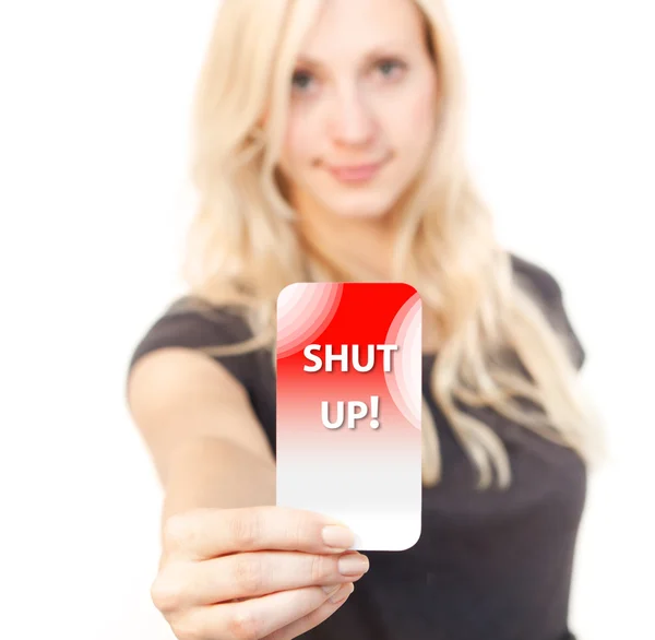 Shut up woman — Stock Photo, Image