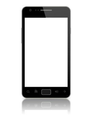 izole boş bir ekran ile modern bir akıllı telefon