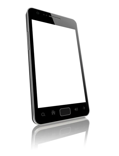 Teléfono inteligente moderno con pantalla en blanco aislado — Foto de Stock