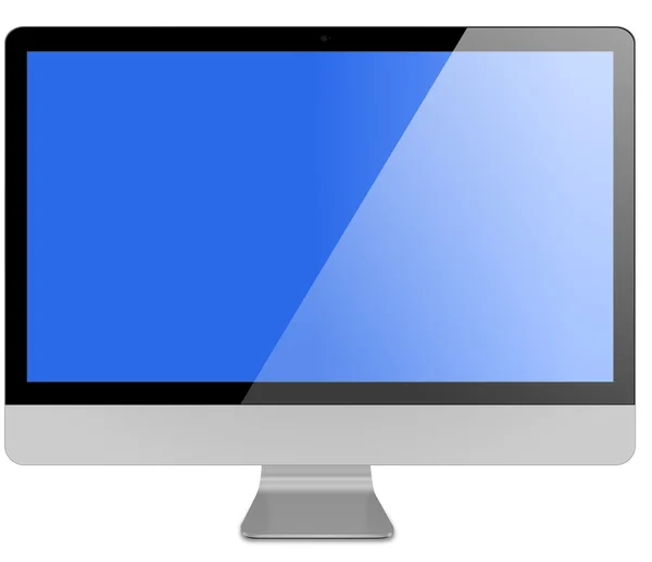 Format vectoriel de l'ordinateur métallique avec écran plat — Image vectorielle