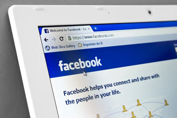 Homepage of Facebook.com — Stockfoto