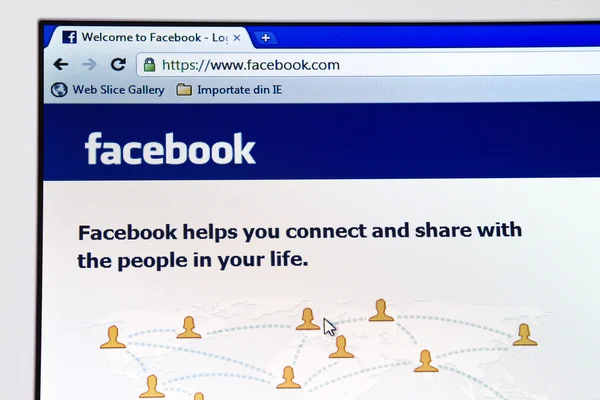 Homepage of Facebook.com — Stock Photo, Image