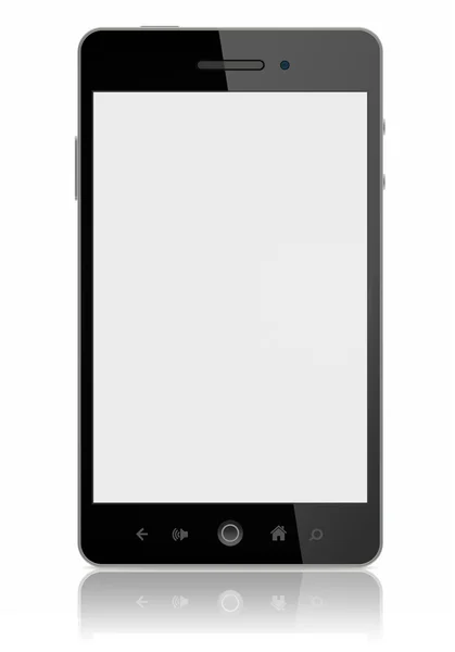 Inteligentny telefon z pustego ekranu na białym tle — Zdjęcie stockowe