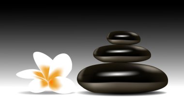 Spa stones with flower clipart