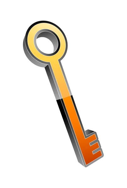 Ícone chave 3d — Fotografia de Stock