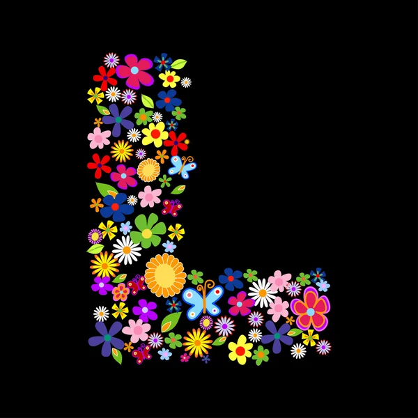 Blomma teckensnitt — Stockfoto
