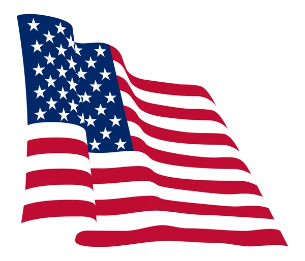 Americká vlajka na bílém pozadí — Stock fotografie