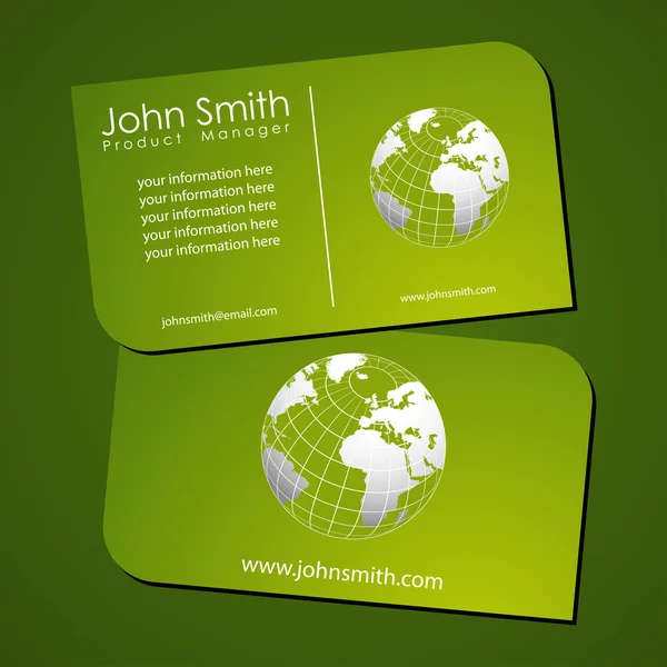 Zielony stylowe wizytówki szablony — Zdjęcie stockowe