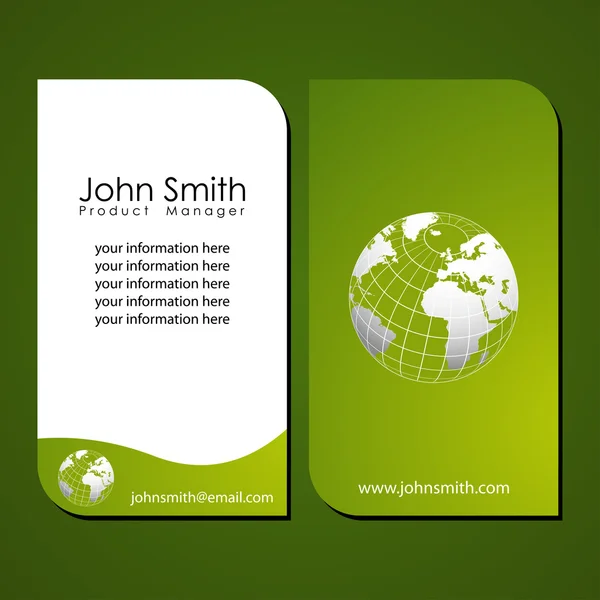 Plantillas de tarjetas de visita verdes con estilo — Foto de Stock
