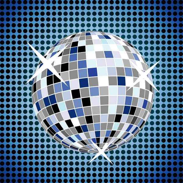 Disco ball on blue background — Stock Photo, Image