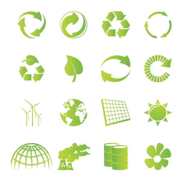 Icone del riciclo ambientale — Foto Stock