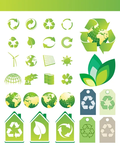 Milieu recycling pictogrammen — Stockfoto