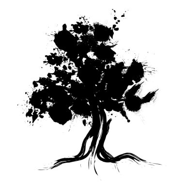 Abstract tree silhouette clipart