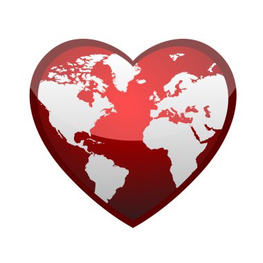 Earth in form of heart clipart