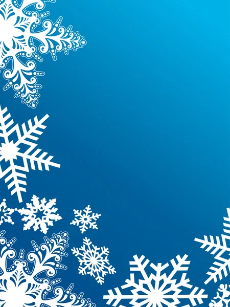 Flocons de neige sur bleu — Photo
