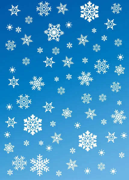 Snöflingor på blå bakgrund — Stockfoto