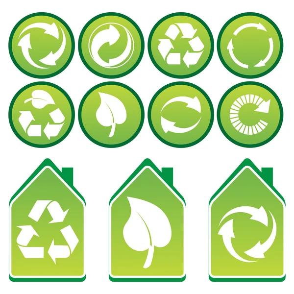 Icone del riciclo ambientale — Foto Stock