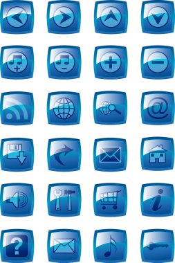  illustration of glossy multimedia icon set