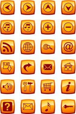  illustration of glossy multimedia icon set