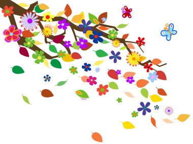 Spring flowers background illustration