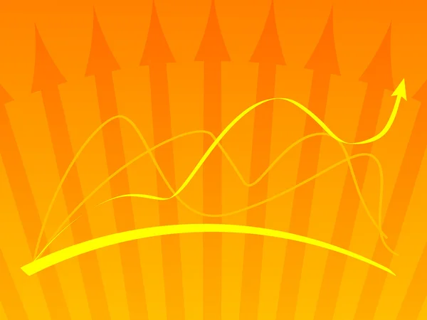 Orange background with a graph — Stock Photo, Image