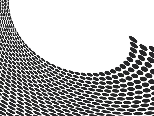 Abstrakte Halbtonwelle in Schwarz-Weiß mit Platz zum Hinzufügen — Stockfoto