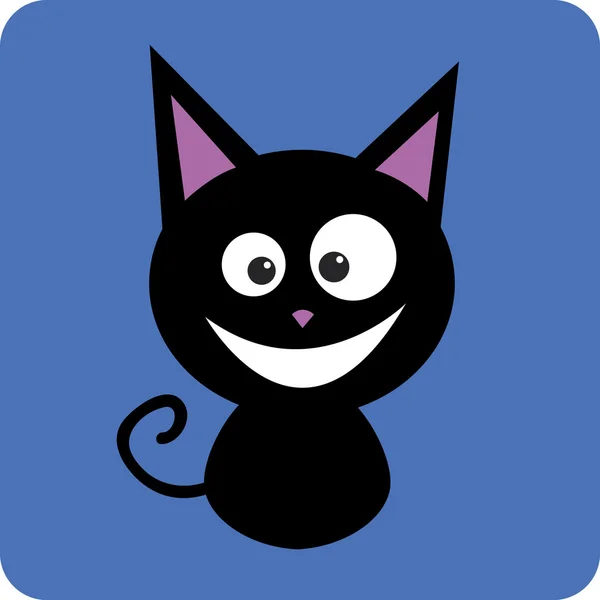 Черная кошка улыбается — стоковое фото