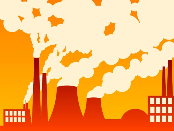 Illustration of a factory belching out pollution — Φωτογραφία Αρχείου