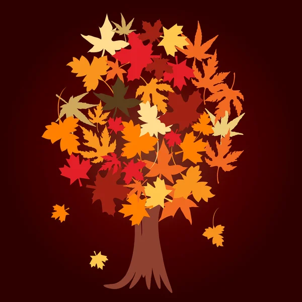 Árbol abstracto con hojas de otoño — Foto de Stock