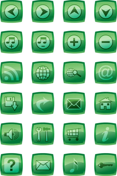 Illustration of glossy multimedia icon set — Stock Photo, Image