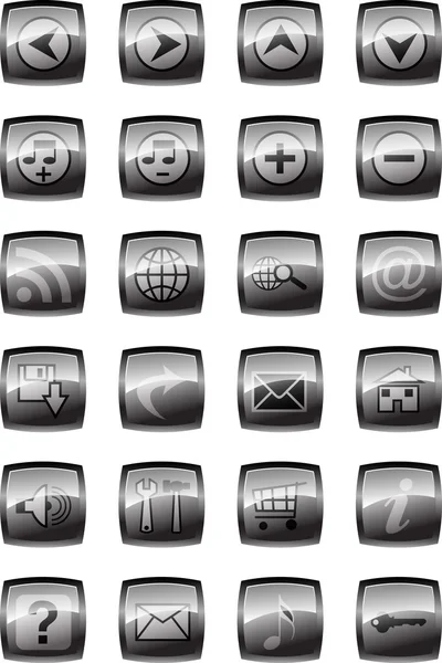 Illustration of glossy multimedia icon set — 스톡 사진