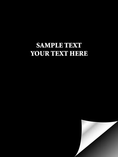 Schwarzes Papier mit realistischem Seitencurl — Stockfoto