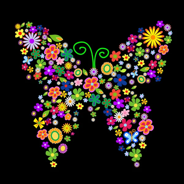 Primavera flor mariposa — Foto de Stock