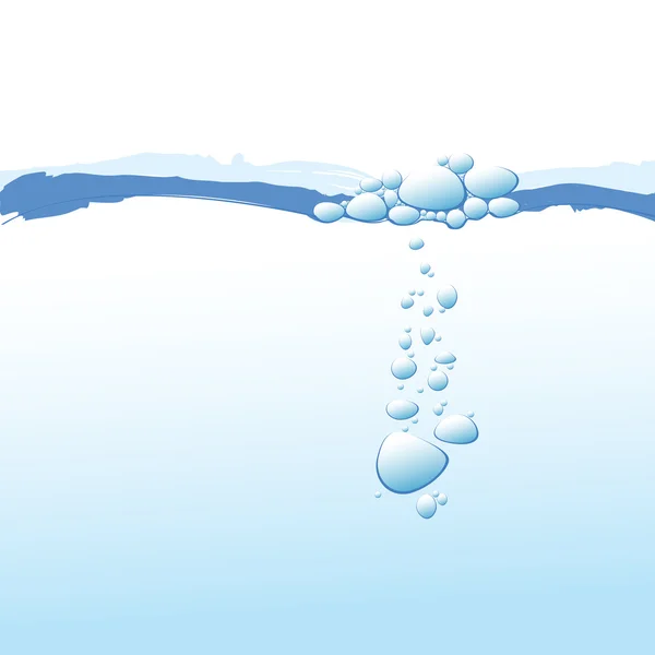 Água azul com bolhas — Fotografia de Stock