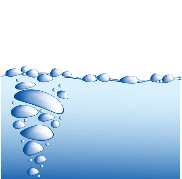 Голубая вода с иллюстрацией пузырей — стоковое фото