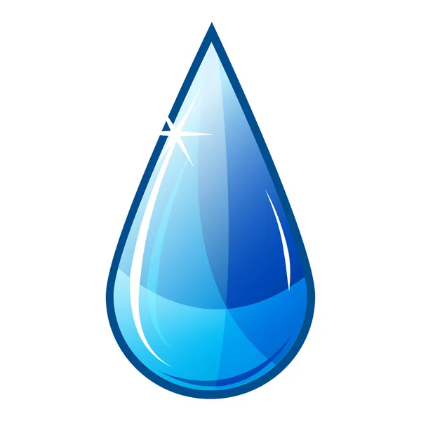 Illustration icon of blue water drop falling — 图库照片