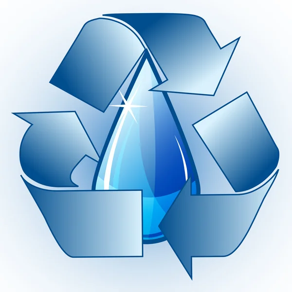 Waterdruppel met recycle teken — Stockfoto