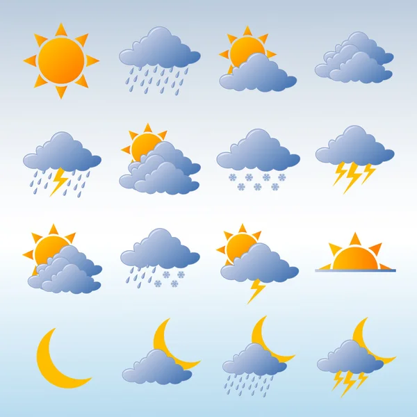 Ikony počasí — Stock fotografie