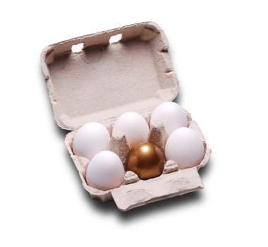 Gold egg among the usual clipart